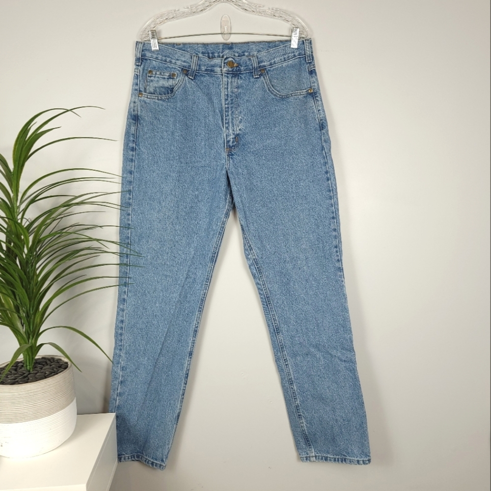 Men's Carhartt Relaxed Fit B17 Light Wash Denim Work Jeans Size 36×32